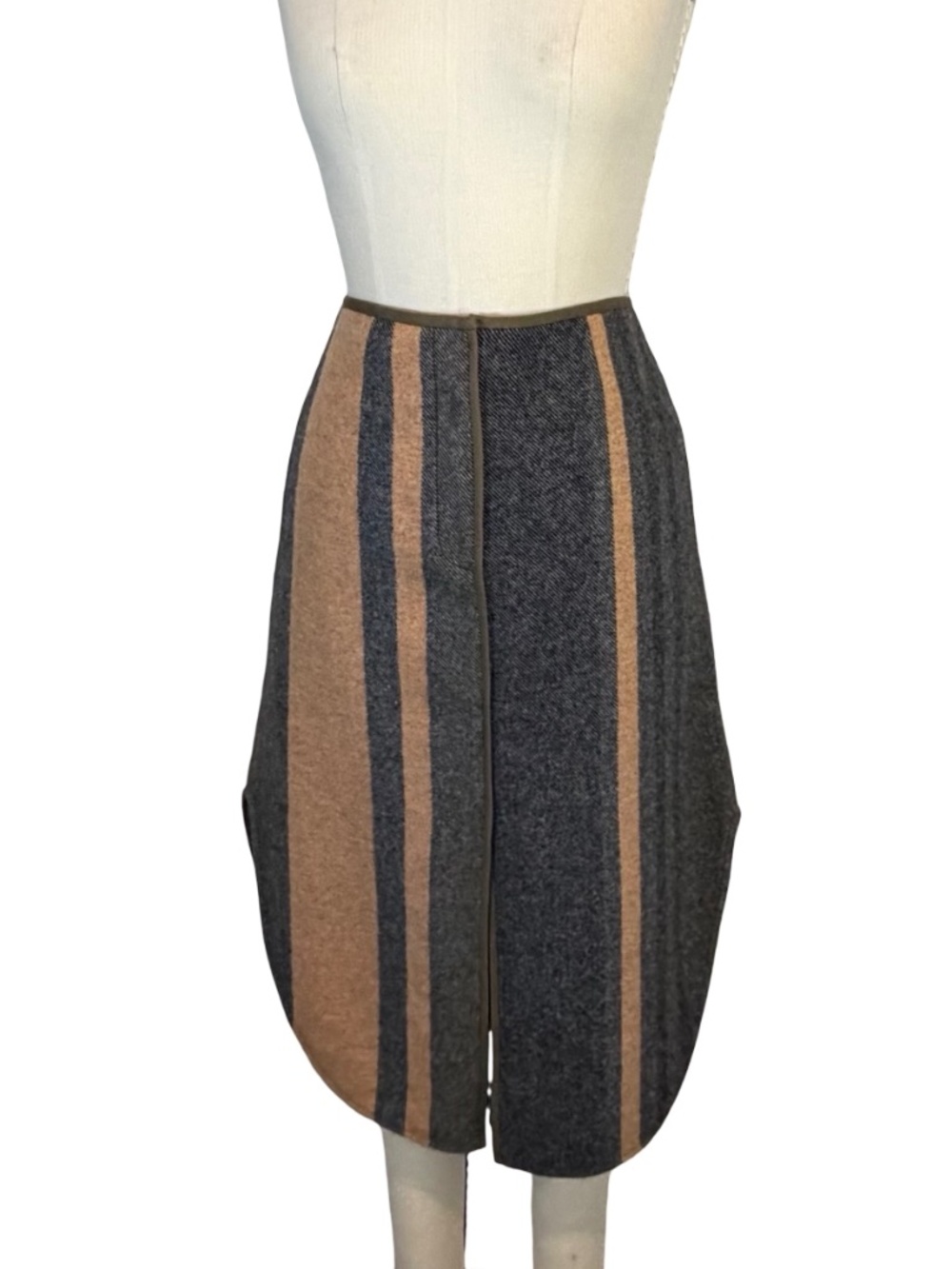 Maiyet Herringbone Tweed Cashmere Wool Blend Skirt Pockets! SMALL/MED